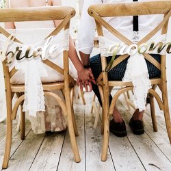  "Bride" &amp; "Groom" Skilte / Guld