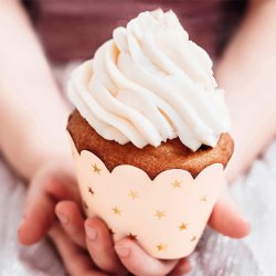 Muffin Krans - Pastel Peach m. Guld Stjerner / 6 stk.