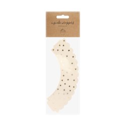 Muffin Krans - Pastel Peach m. Guld Stjerner / 6 stk.