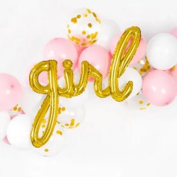 "Girl" Folieballon 77x70 Cm./ Guld