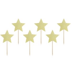 Guldstjerne Kagepinde/ 6 Stk.