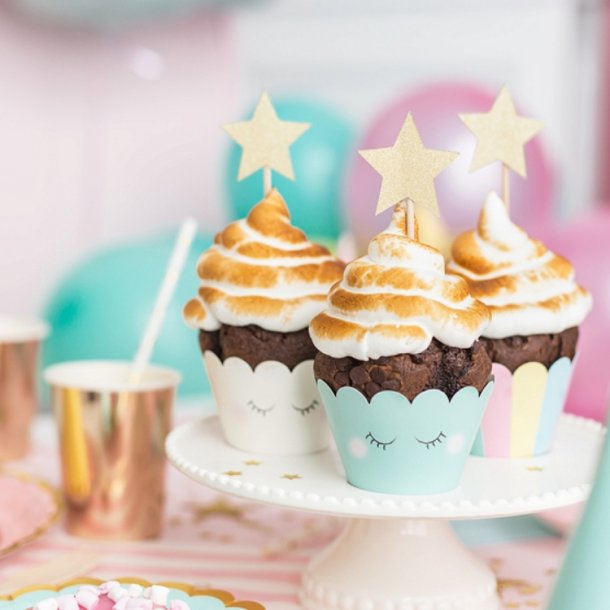 Guldstjerne Kagepinde/ 6 Stk.