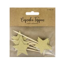 Guldstjerne Kagepinde/ 6 Stk.