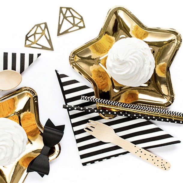 Guld Stjerne Tallerkener 18 Cm/. 6 Stk.