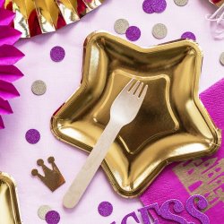 Guld Stjerne Tallerkener 18 Cm/. 6 Stk.