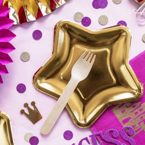 Guld Stjerne Tallerkener 18 Cm/. 6 Stk.