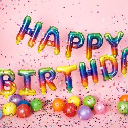 Happy Birthday Folieballon / Regnbue