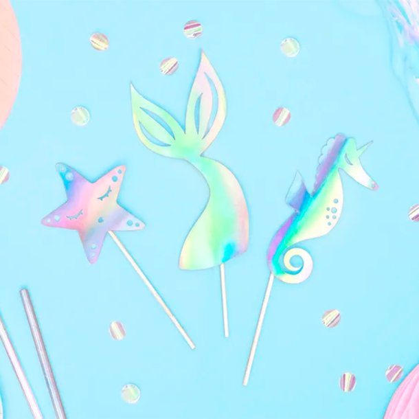 Havfrue Kagetopper - Iriserende 