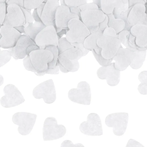 Konfetti Silkepapir 15 gr./Hvide Hjerter