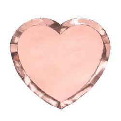 Rosegold Hjerte Tallerkener/ 6 Stk.