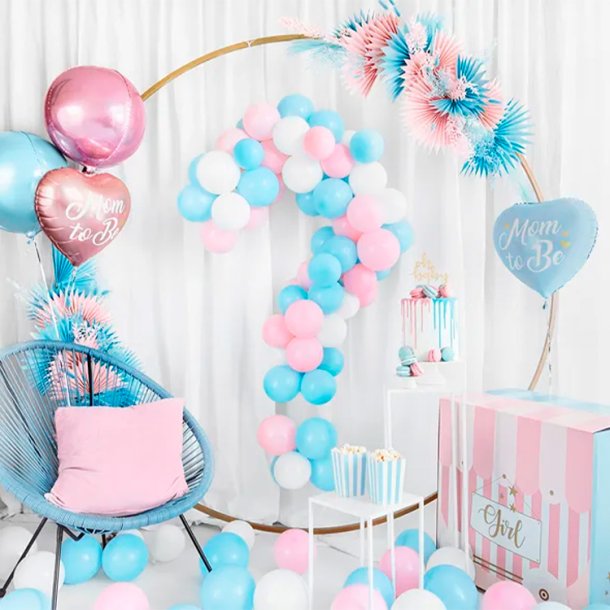 Hjerteformet Folieballon " Mom to Be" / Lysebl 35 cm.