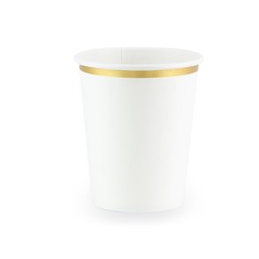 Hvid M. Guldkant Papkrus 6 Stk. 