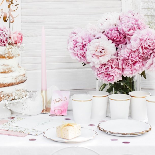 Hvid M. Guldkant Papkrus 6 Stk. 