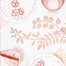 Hvid-Rosegold Dot Tallerkener/ 6 Stk.