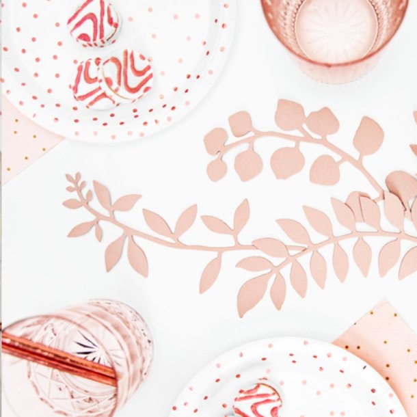 Hvid-Rosegold Dot Tallerkener/ 6 Stk.
