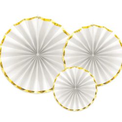 Rosetter / 3 Stk. Hvide M. Guldkant