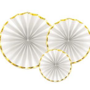 Rosetter / 3 Stk. Hvide M. Guldkant