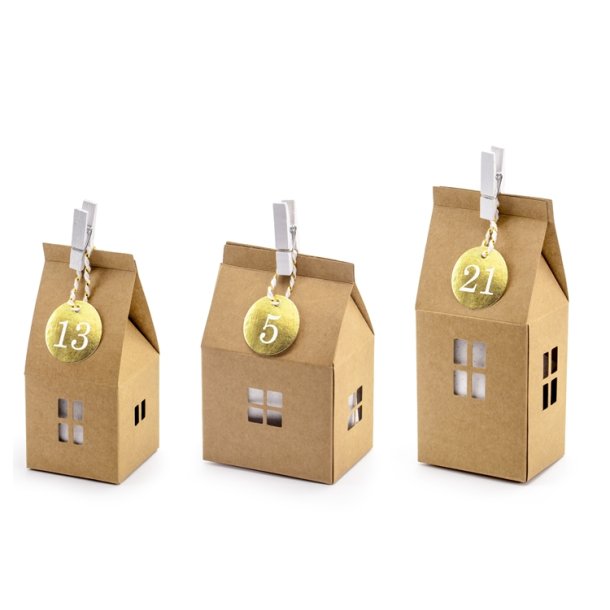 Julekalender Huse Natur/ 24 Stk.