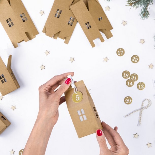 Julekalender Huse Natur/ 24 Stk.