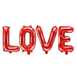 "LOVE" Folieballon Rd 35x140 Cm.