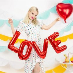 "LOVE" Folieballon Rd 35x140 Cm.