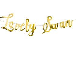 "Lovely Swan" Banner Guld 