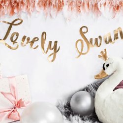 "Lovely Swan" Banner Guld 