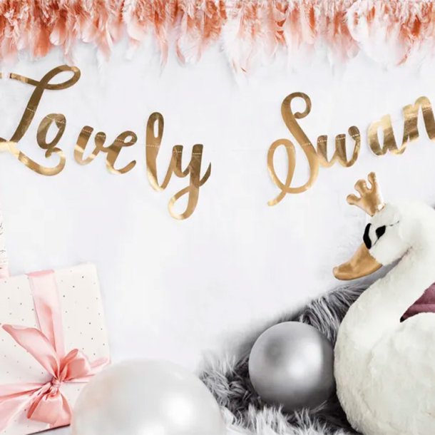 "Lovely Swan" Banner Guld 