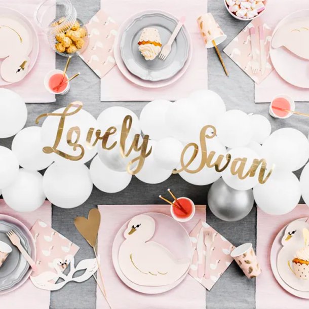 "Lovely Swan" Banner Guld 
