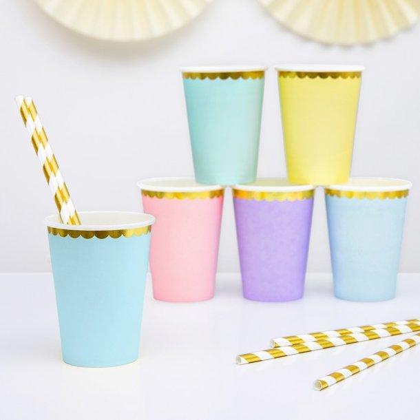 Lysebl M. Guldkant Papkrus / 6 Stk.