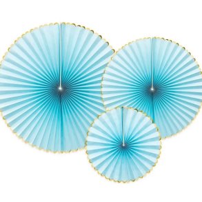 Rosetter/ 3 Stk. Lysebl M. Guldkant