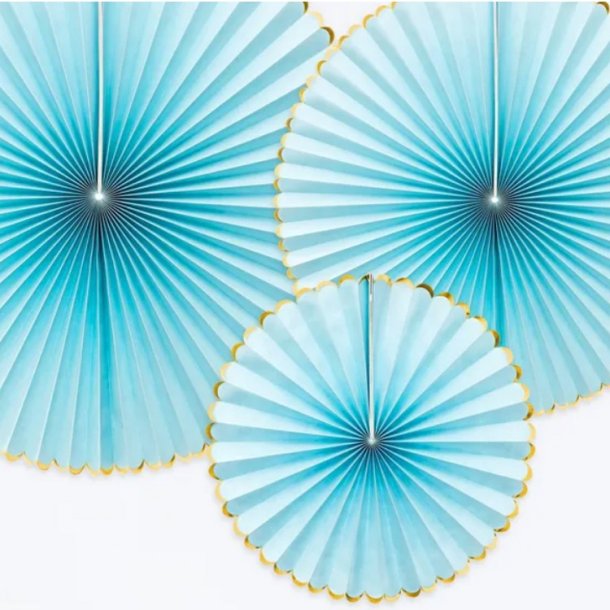 Rosetter/ 3 Stk. Lysebl M. Guldkant