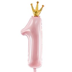 "1" Folieballon M. Krone 90 cm/ lyserd