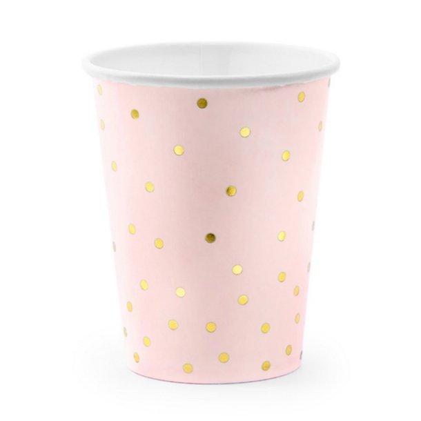 Rosa M. Guld Dots Papkrus / 6 Stk.