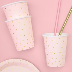 Rosa M. Guld Dots Papkrus / 6 Stk.