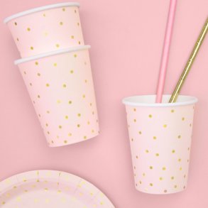 Rosa M. Guld Dots Papkrus / 6 Stk.