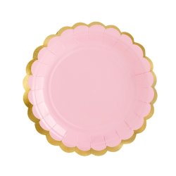 Lyserde M./Guldkant Tallerkener 18 Cm./ 6 Stk.