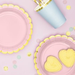 Lyserde M./Guldkant Tallerkener 18 Cm./ 6 Stk.