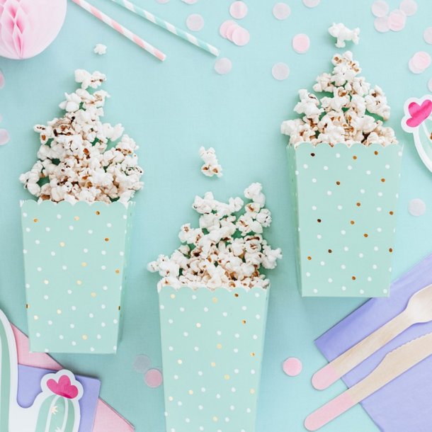 Mint Prikket Popcornb�ger / 6 Stk. 