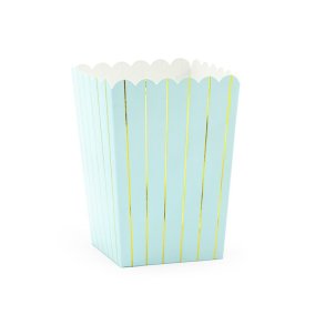 Lysebl Stribet Popcornbger / 6 Stk. 