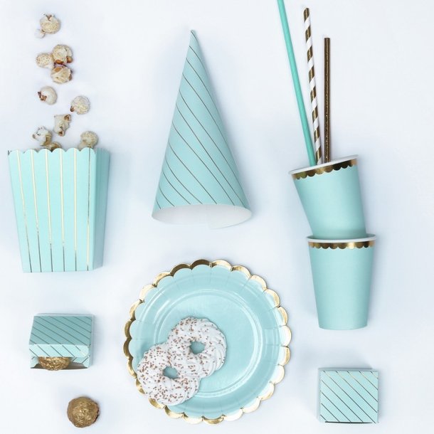 Lysebl Stribet Popcornbger / 6 Stk. 