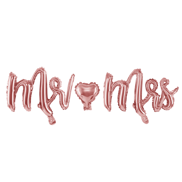 "Mr &hearts; Mrs" Folieballon Rosegold