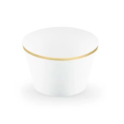 Muffin Krans - Hvid m. Guldkant / 6 stk.