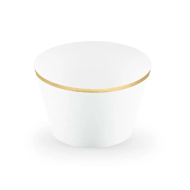 Muffin Krans - Hvid m. Guldkant / 6 stk.