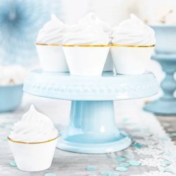 Muffin Krans - Hvid m. Guldkant / 6 stk.