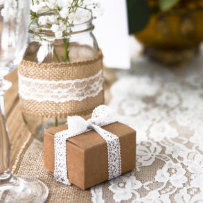 Natur Gaveske Firkantet/ 10 Stk. 