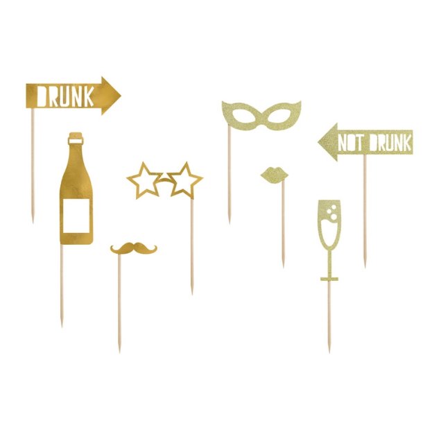 Photo Booth Props / Guld