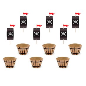 Pirat Cupcake Kit / 6 stk.