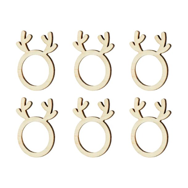 Rensdyr Servietringe Tr / 6 stk.