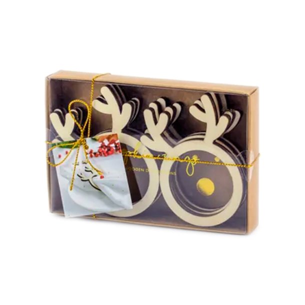 Rensdyr Servietringe Tr / 6 stk.